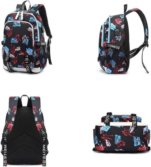 Alt view image 4 of 5 - KARFRI Soccer Player 7 Multifunction Sport Backpack Travel Laptop Football Fans Bag for Men Women (Blue lines - 2)