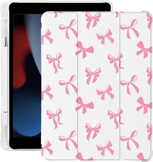 Main image of Cute Kawaii Bow for iPad (A16) 11th Generation Case 11 Inch 2025, for iPad 10th Generation Case 10.9 Inch 2022 with Pencil Holder, Auto Sleep/Wake, Leather Soft TPU Back Cover