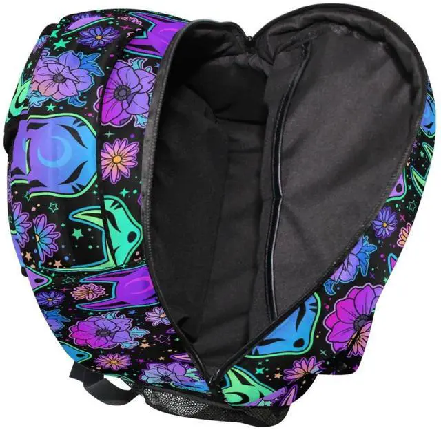 Alt view image 5 of 5 - MNSRUU Student School Bag Magic Purple Fox Backpack for Girls Boys College Bookbag Laptop Rucksack Travel Backpack for Adult Teen Casual Daypack