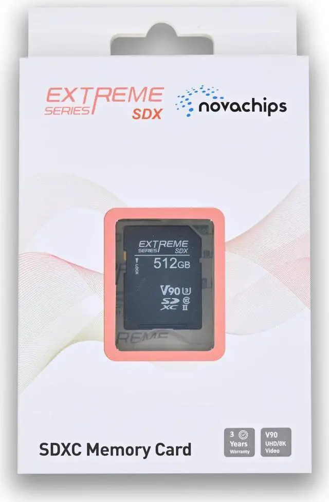 Alt view image 3 of 5 - Novachips 512GB Extreme SDXC V90 UHS-II Memory Card - Nikon/Panasonic/Canon/Sony/Fujifilm (NP467C512GZX3)