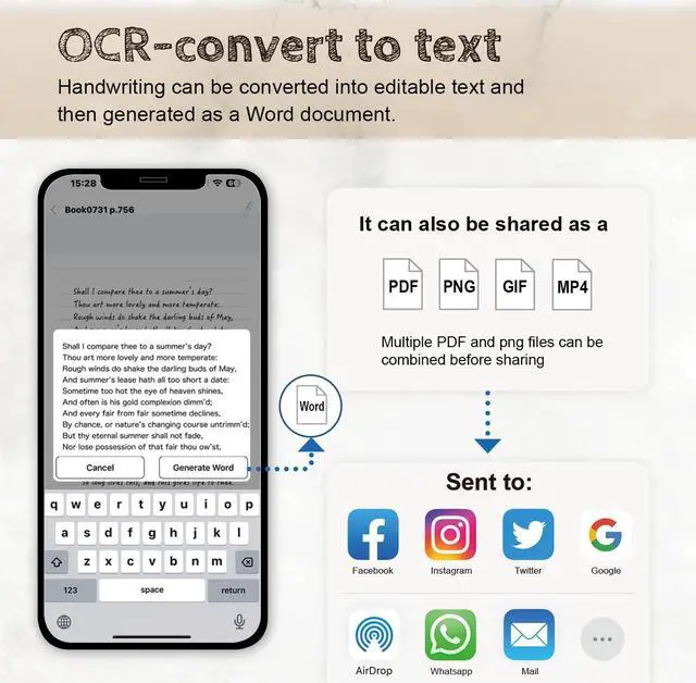 Alt view image 4 of 5 - OPHAYA 3in1 Digital Smart Pen, Smartpen Writing Set-Smart pens for Note Taking, Real-time Digital Synchronization Compatible for iOS and Android Smartphone, Smart Pen and Notebook and Writing pad