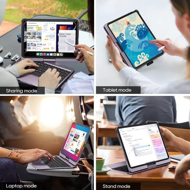 Alt view image 5 of 5 - pekarejue Wireless Keyboard Case for 2024 Apple iPad Pro 11 inch 5th Generation M4 A2836 A2837 A3006: Rotatable Pencil Holder Multi-Touch Trackpad RGB Backlit Metallic Purple