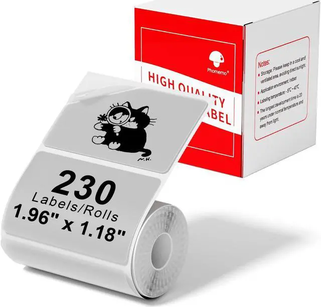 Alt view image 3 of 5 - Phomemo M220 Label Maker White & 1 Roll Transparent Thermal Label 1.96"x1.18"(50x30mm), Upgrade 3 Inch Barcode Portable Printer, for Office & Small Business, Compatible with Phones&PC