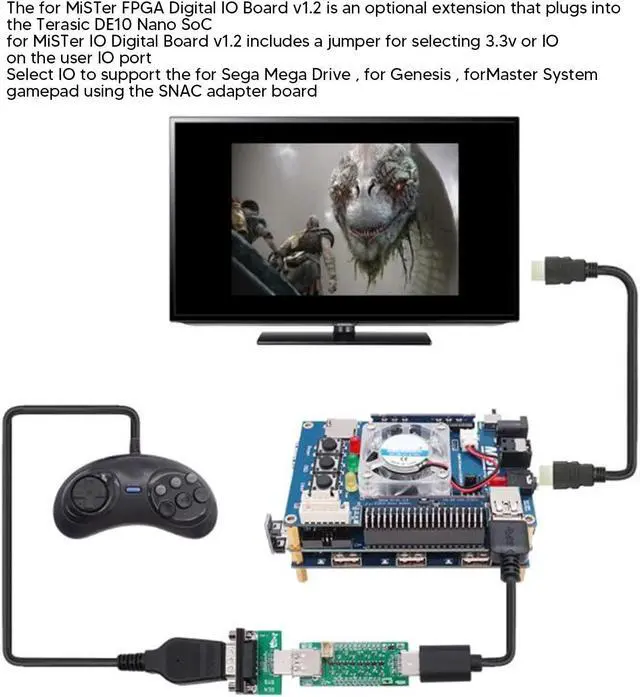 Alt view image 3 of 5 - Digital IO Board,Professional Manual Soldering V1.2 for Mister FPGA 7 USB Port IO Board for Terasic Nano Accessories