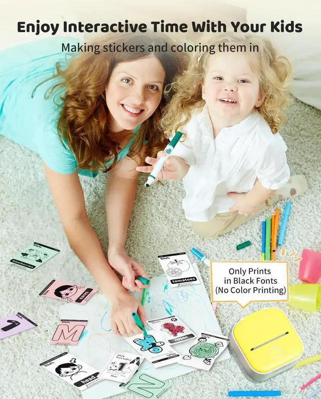 Alt view image 5 of 5 - Ponek Mini Bluetooth Pocket Sticker Printer - Thermal Mini Printer, Portable Bluetooth Mini Sticker Printer Machine, Compatible with iOS & Android, T02 Receipt Sticker Printer for Journal, Memo, Photo