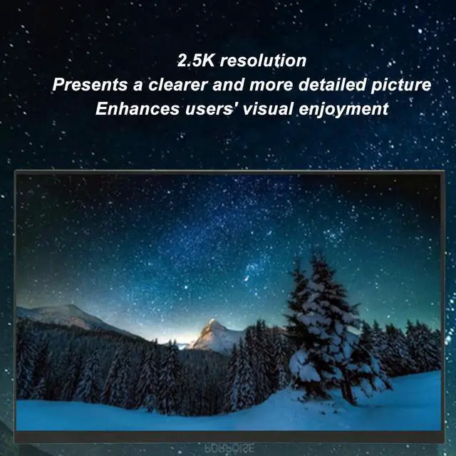 Alt view image 5 of 5 - 18 Inch Portable Monitor, 2.5K (2560x1600) 16:10 144HZ Dual Speakers Mini 3.5mm Type C Second External Monitor for Laptop, Wall Mount Portable Display Screen (US Plug)