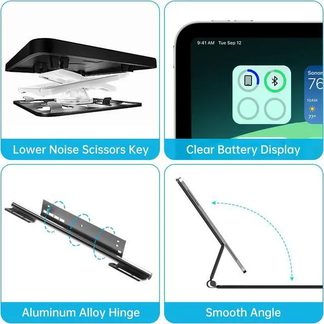 Alt view image 5 of 5 - skyoyo siamide Keyboard Case for 2025 iPad Air 13 and iPad Pro 12.9 (6th, 5th, 4th, 3rd Gen), Magnetic Keyboard Case with Multi-Touch Trackpad, Floating Cantilever Stand, Backlit Wireless Keyboard
