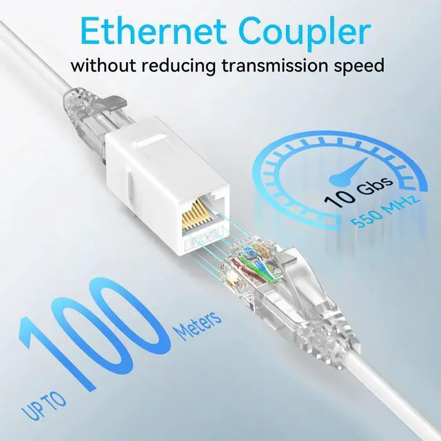 Alt view image 5 of 5 - Sokqovt CAT6 RJ45 Keystone Coupler (24 Pack) White and Patch Panel 24 Port Cat6 with Coupler Keystone