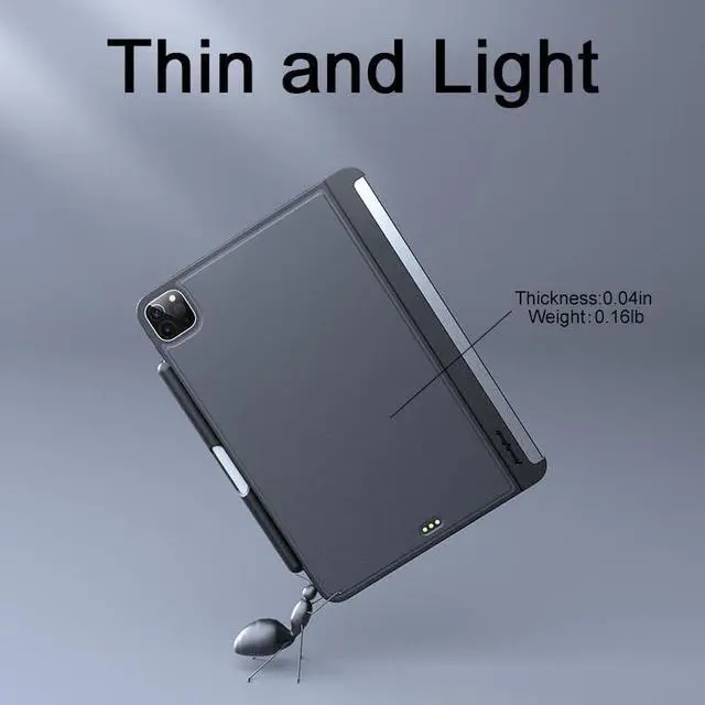 Alt view image 4 of 5 - Techfish Carbon Fiber Case(Keyboard not Included) for Magic Keyboard iPad Pro 11 and iPad Air4/Air5 10.9 with Pencil Holder, Compatible Case for iPad 10.9 2022/2020, iPad Pro 11 2022/2021/2020/2018