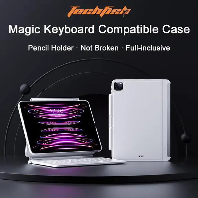Alt view image 2 of 5 - Techfish Carbon Fiber Case(Keyboard not Included) for Magic Keyboard iPad Pro 11 and iPad Air4/Air5 10.9 with Pencil Holder, Compatible Case for iPad 10.9 2022/2020, iPad Pro 11 2022/2021/2020/2018