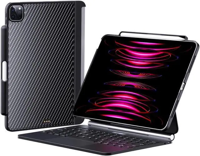 Main image of Techfish Carbon Fiber Case(Keyboard not Included) for Magic Keyboard iPad Pro 11 and iPad Air4/Air5 10.9 with Pencil Holder, Compatible Case for iPad 10.9 2022/2020, iPad Pro 11 2022/2021/2020/2018