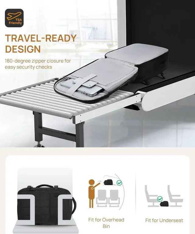 Alt view image 2 of 5 - Telena Travel Backpack Carry on Flight Approved, 17.3 inch Laptop Quilted College Bookbag Personal Item Travel Bags for Women Black