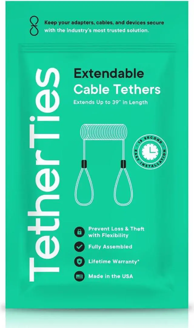 Alt view image 2 of 5 - TetherTies Coils 5 Pack - Extendable, Expandable, Retractable Cable Tethers, Anti Theft Locks, Security Cable with Nylon Coated Stainless Steel Wire, Free Crimping Tool, Secure Devices