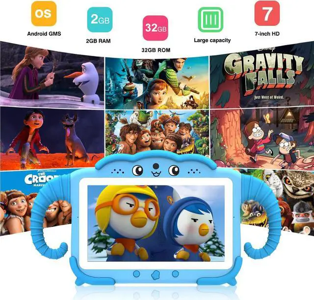 Alt view image 4 of 5 - Kids Tablet 7IN Tablet for Kids 3-7 Toddler Tablet, Tablet for Toddler Learning Tablet Kids 32GB with Educational Games, GMS, Parent Controls, WiFi Kids Learning Tablet Toddler Boy Girl (Blue)