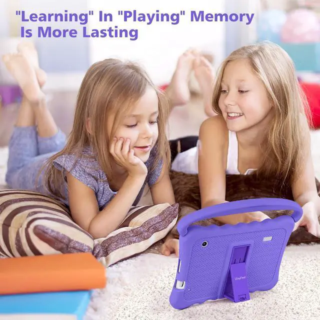Alt view image 2 of 5 - Kids Tablet 7 inch Toddler Tablet for Kids Edition Tablet with WiFi Dual Camera Childrens Tablet for Toddlers 32GB Android with Parental Controls Shockproof Case Tablet for kids ages 3-14(Purple