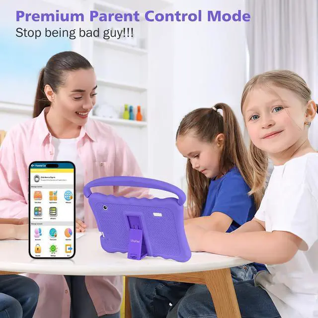 Alt view image 3 of 5 - Kids Tablet 7 inch Toddler Tablet for Kids Edition Tablet with WiFi Dual Camera Childrens Tablet for Toddlers 32GB Android with Parental Controls Shockproof Case Tablet for kids ages 3-14(Purple