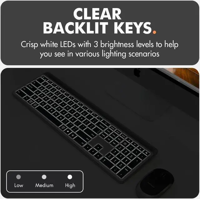 Alt view image 3 of 5 - X9 Full-Size Bluetooth Keyboard with Phone Holder  Sleek, Backlit, and Rechargeable  Multi-Device Wireless Keyboard with Copilot AI for Effortless Workflow  for PC, Mac, iOS & Android (Silver)