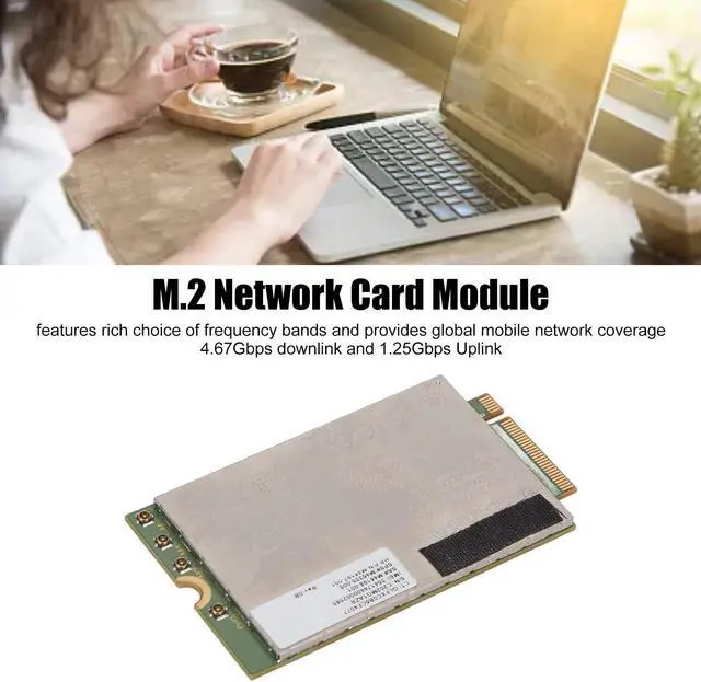 Alt view image 3 of 5 - 5G LTE Network Card, 4.67Gbps Downlink 1.25Gbps Uplink, M.2 Network Card Module, Plug and Play, 4x4 MIMO GNSS FM350 GL Network Card for Laptop Desktop