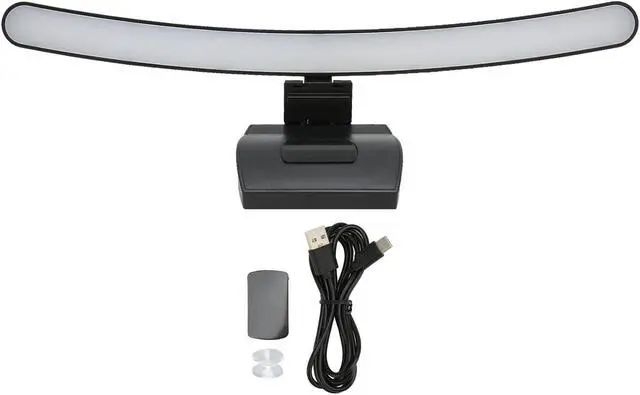 Alt view image 2 of 5 - Yosoo Health Gear Computer Monitor Lamp with 7 Color RGB Light, Curved Screen Monitor Lamp Easy Clamp Eye Monitor Light Bar Type C for Work Study Reading Game Meeting