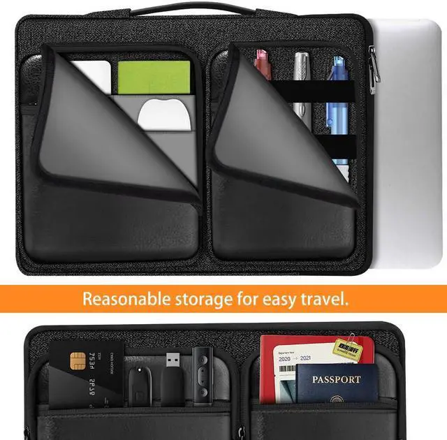 Alt view image 4 of 5 - ZINZ Laptop Case 15 15.6 16 inches Sleeve Slim Briefcase Spill-Resistant Handbag for Most Popular 15" 15.6" 16" NotebooksB01K03