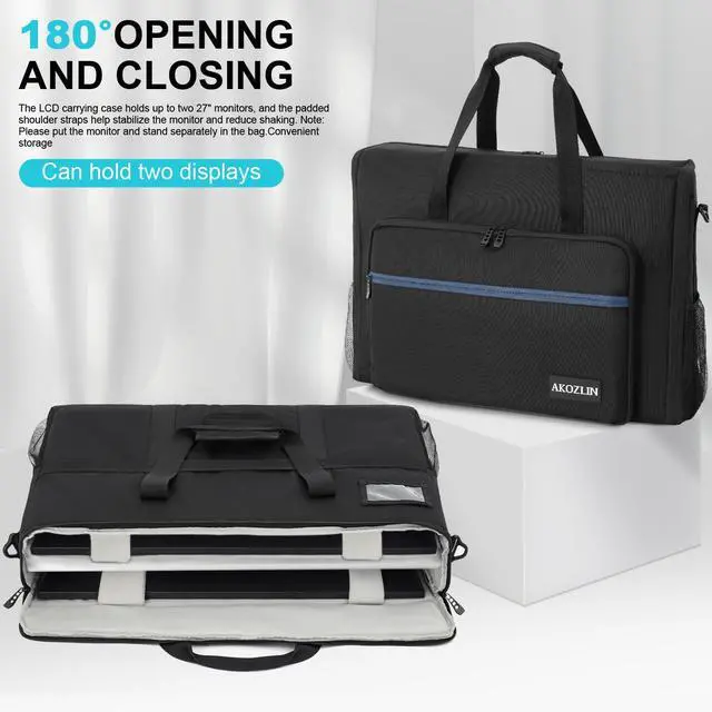 Alt view image 2 of 5 - AKOZLIN LCD Screens/TVs(up to 2) Transport Tote Bag for 27" - 32" Displays Monitor Carrying Case (NOT FOR IMAC) With Shoulder Strap