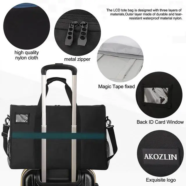 Alt view image 3 of 5 - AKOZLIN LCD Screens/TVs(up to 2) Transport Tote Bag for 27" - 32" Displays Monitor Carrying Case (NOT FOR IMAC) With Shoulder Strap