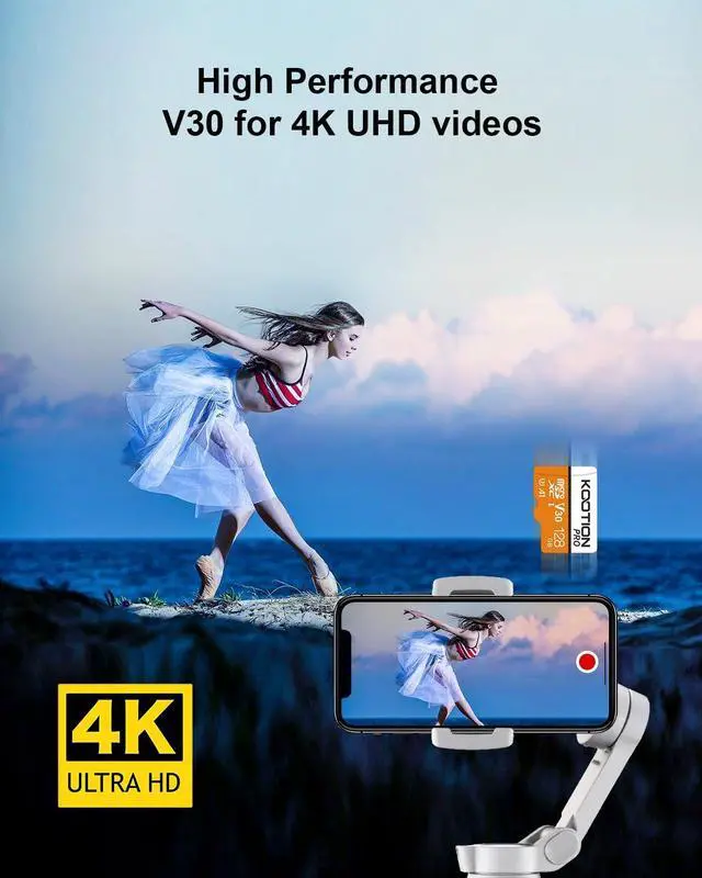Alt view image 4 of 5 - KOOTION 128GB Micro SD Card 3 Pack, UHS-I MicroSDXC Card for 4K Video Recording, U3, A1, V30, C10 TF Flash Memory Card with Adapter