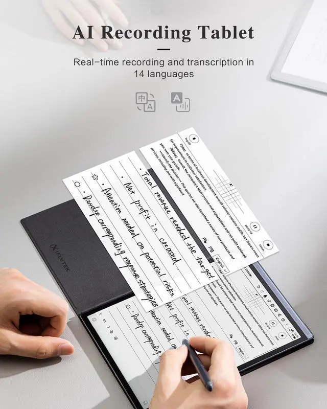 Alt view image 3 of 5 - iFLYTEK AINOTE Air 2 E Ink Tablet,Black Protective Case for iFLYTEK Paper Tablet 8.2", Note Taking & E Paper Tablet for Adults, Premium PU Leather, Slim& Lightweight