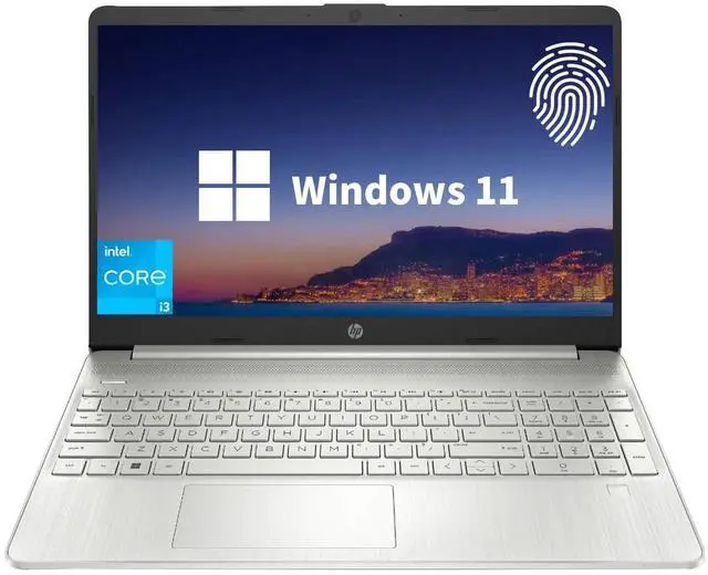 Main image of HP Essential Laptop, 15.6" FHD Display, Intel Core i3-1215U, 16GB RAM, 1TB PCIe SSD, Fingerprint Reader, Webcam, Type-C, HDMI, SD Card Reader, Wi-Fi, Windows 11 Home, Silver