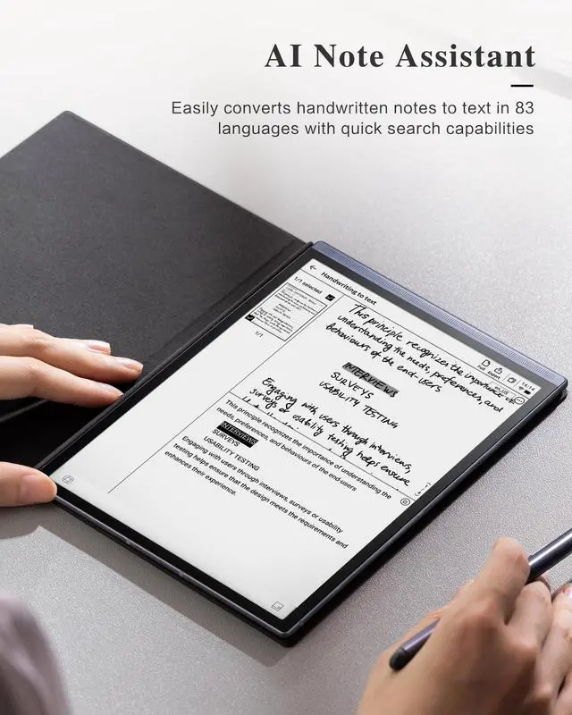 Alt view image 5 of 5 - iFLYTEK AINOTE Air 2 E Ink Tablet,Black Protective Case for iFLYTEK Paper Tablet 8.2", Note Taking & E Paper Tablet for Adults, Premium PU Leather, Slim& Lightweight