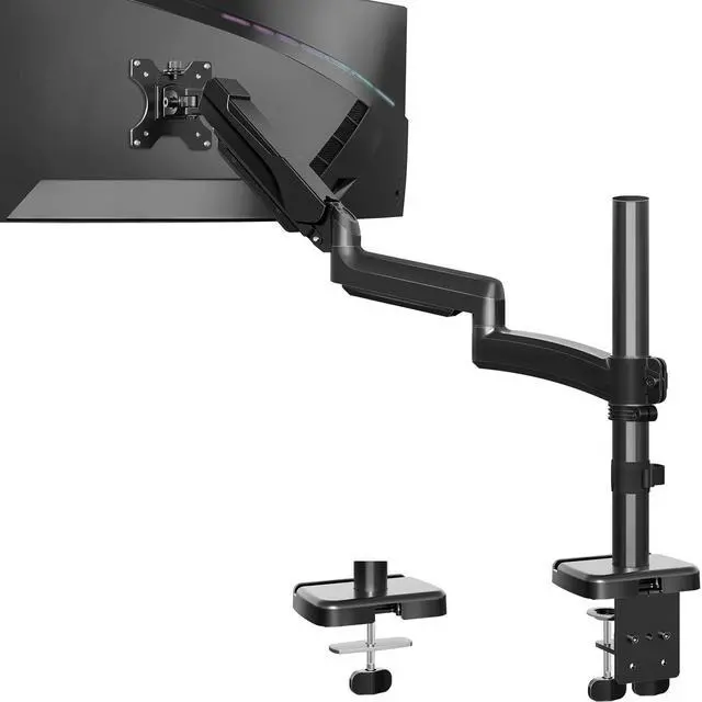 Main image of MOUNTUP 27inch Extra Long Monitor Arm, Single Desk Mount for 13-32 inch, Tall Monitor Stand Holds 19.8lbs, Height Adjustable Monitors Stand for Desk with C-Clamp/Grommet Base, Black