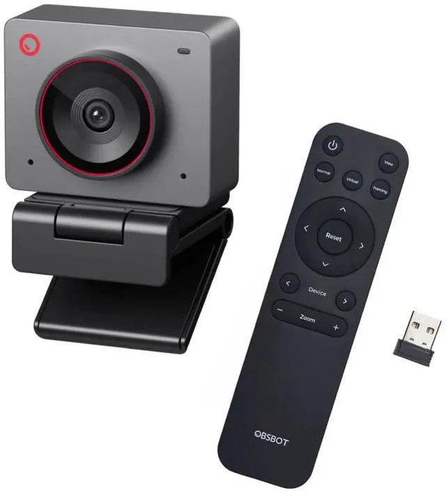 Main image of OBSBOT Meet 2-4K Webcam & Remote Combo, Webcam with 1/2" Sensor, AI Framing & Autofocus, Beauty Mode, Lightweight, Gesture Control, HDR, Dual Microphone, 60 FPS, Web Cam for Streaming, Meeting, Gaming