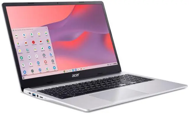 Alt view image 5 of 5 - acer Chromebook 315 15.6 FHD Laptop | Intel Celeron N4500 | Intel UHD Graphics | Built-in Webcam| microSD Card Reader| Silver | 4GB RAM | 64GB SSD | Chrome OS |Bundle with 64GB USB Flash Drive