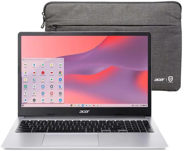 Main image of acer Chromebook 315 15.6 FHD Laptop | Intel Celeron N4500 | Intel UHD Graphics | Built-in Webcam| microSD Card Reader| Silver | 4GB RAM | 64GB SSD | Chrome OS |Bundle with 64GB USB Flash Drive