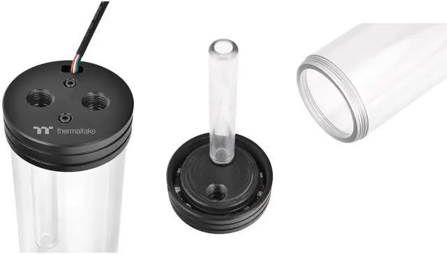 Alt view image 4 of 5 - Thermaltake Pacific PR22-D5 Plus Addressable RGB LED 5-Speed Adjustable D5 Pump/Reservoir Combo 3-Port G 1/4" Thread Tt LCS Certified Cooling CL-W187-PL00SW-A
