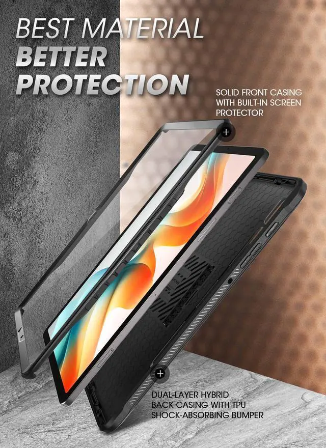 Alt view image 4 of 5 - SUPCASE for Samsung Galaxy Tab S10 Plus 12.4 Inch (2024) Case with Stand, [Unicorn Beetle Pro] [Built-in Screen Protector & S Pen Holder] Rugged Protective Tablet Cover for Galaxy Tab S9 Plus, Black