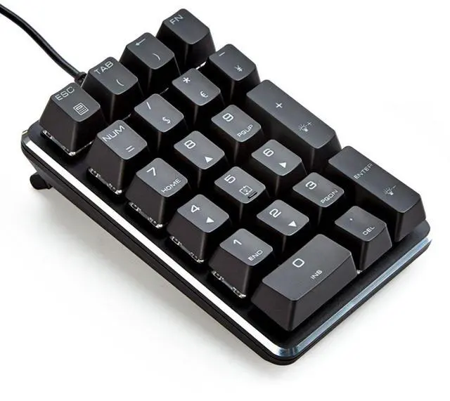 Alt view image 2 of 5 - Qisan Mechanical Numeric Keypad GATERON Brown Switch Wired Ice Blue Backlight Gaming Keypad/Keyboard 21 Keys Portable Mechanical Numpad Extended Layout | Laptop Accessories | keypad for Computer
