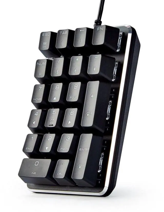 Alt view image 3 of 5 - Qisan Mechanical Numeric Keypad GATERON Brown Switch Wired Ice Blue Backlight Gaming Keypad/Keyboard 21 Keys Portable Mechanical Numpad Extended Layout | Laptop Accessories | keypad for Computer