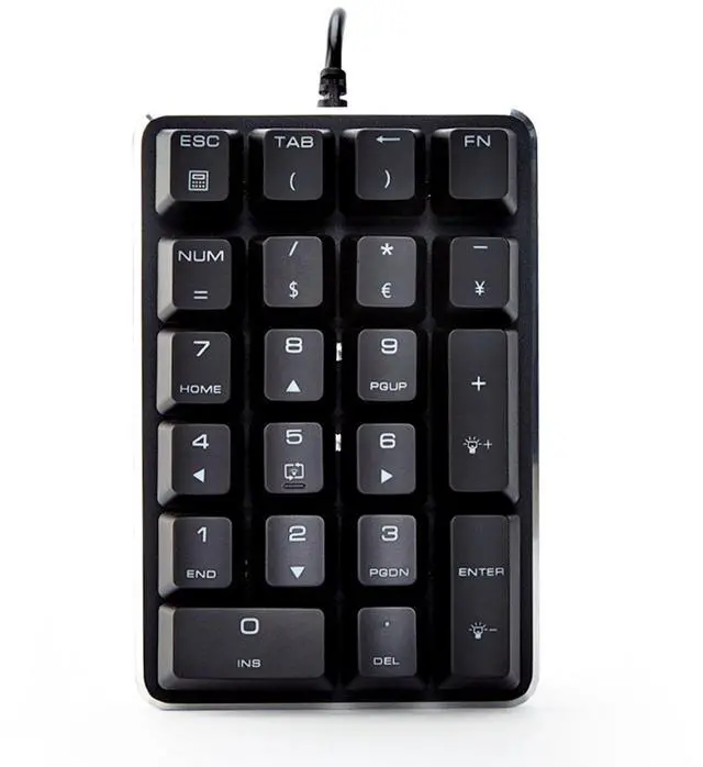 Alt view image 4 of 5 - Qisan Mechanical Numeric Keypad GATERON Brown Switch Wired Ice Blue Backlight Gaming Keypad/Keyboard 21 Keys Portable Mechanical Numpad Extended Layout | Laptop Accessories | keypad for Computer