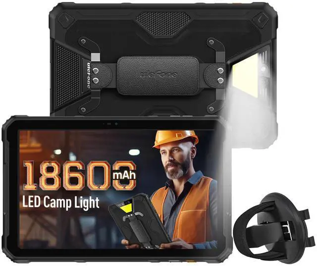 Main image of Ulefone Armor Pad 2 & Hand Strap Holder Rugged Tablet 4G, 18600mAh(33W), 11-inch 2K Display, IP68/69K, MTK Helio G99 16GB+256GB Android 13, Dual Speakers, uSmart Expansion Connector, 48MP+16MP, NFC