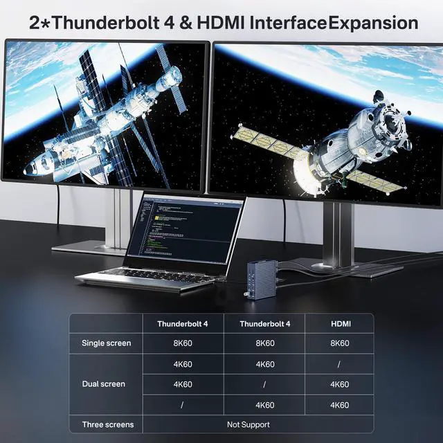 Alt view image 5 of 5 - ACASIS 21 Ports Thunderbolt 4 Dock and 40Gbps M.2 NVMe SSD Enclosure