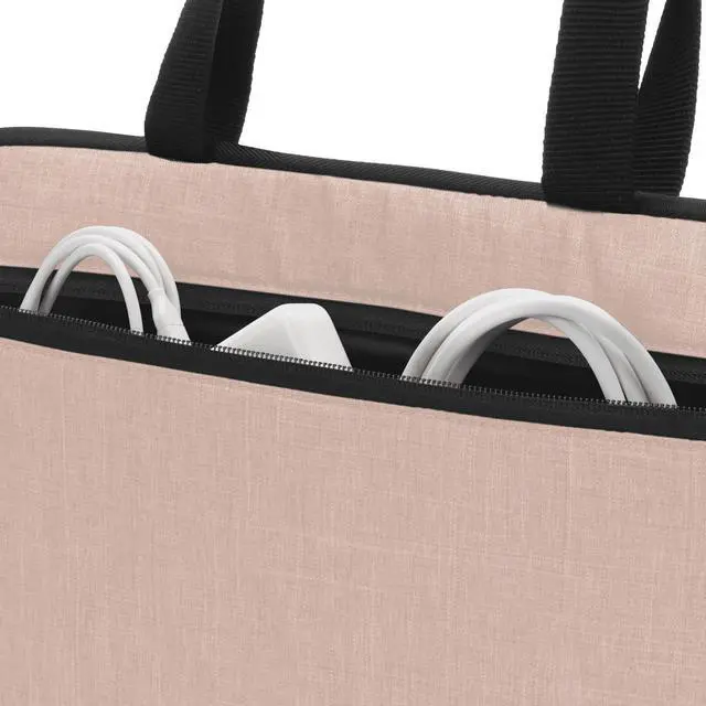 Alt view image 4 of 4 - Incase Carry Zip Brief for 13 inch Laptops - Sleek, Lightweight Protective Bag with Dual-Weave Polyester, Webbing Carry Handles - Stylish and Durable Laptop Sleeve/Case for Work & Travel - Blush Pink