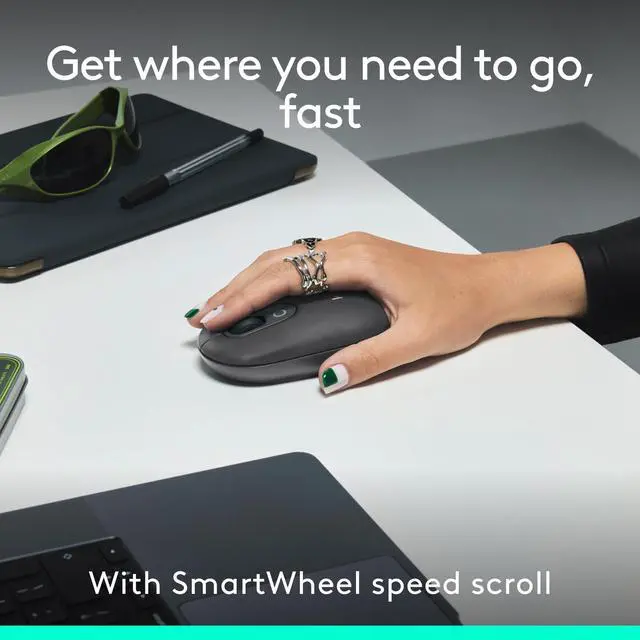 Alt view image 5 of 5 - Logitech POP ICON Combo, Bluetooth Keyboard and Mouse Combo, Comfortable Typing, programmable Keys and Buttons, Quiet clicks, Easy-Switch up to 3 Devices - Graphite and Lime