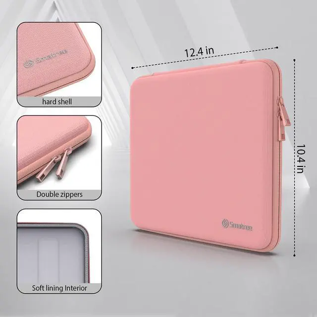 Alt view image 2 of 5 - Smatree Hard Case for 13inch New M4 Ipad Pro with Magic Keyboard 2024,12.9inch iPad Pro 2021-2018, iPad Pro 12.9 4th Gen 2020 with Smart Keyboard Folio/Magic Keyboard, Surface Pro 7 12.3inch Bag, Pink
