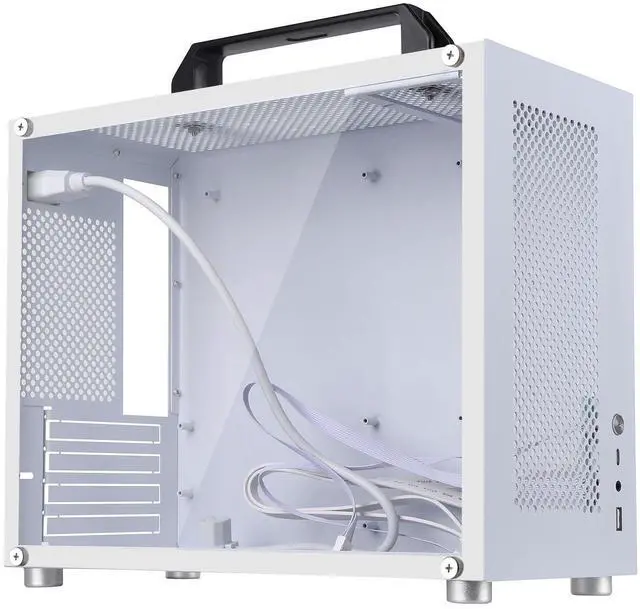 Main image of Micro ATX PC Case,Mini-Tower Tempered Glass Side Pannel Type with Black Handle,Small Form Factor Computer Chassis 1.2mm Alloy Steel with Type C,USB 3.0,Audio Port Fits mATX and ITX Motherboards