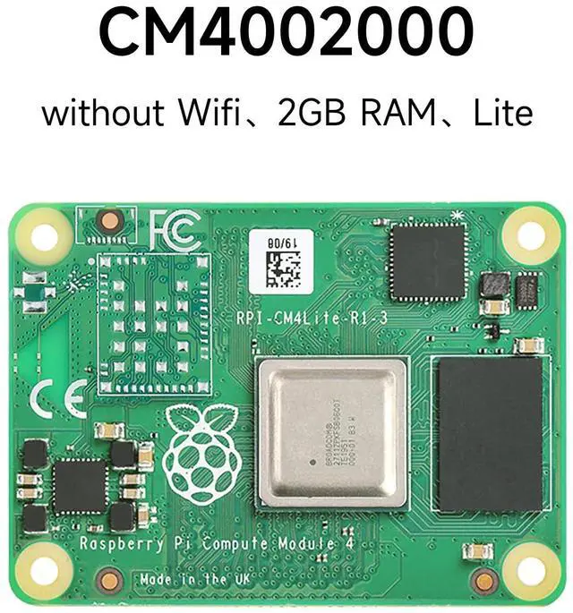Alt view image 2 of 5 - Waveshare Pi Compute Module 4 Comes with an Official Raspberry Pi CM4002000 (Without Wireless, 2GB RAM, Lite Version), an Antenna Kit and a HEATSINK(3 Items)