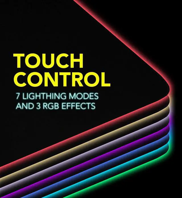 Alt view image 3 of 5 - i-Rocks Extra Long RGB Gaming Mouse Pad, 10W Wireless Fast Charger, Natural Rubber Non-Slip Base, 35.4"x11.8" Desk Mat, Qi-Compatible for iPhone, Samsung, AirPods, 7 Colors & 3 RGB Effects