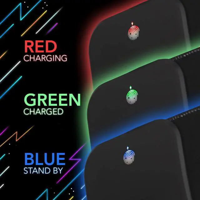 Alt view image 5 of 5 - i-Rocks Extra Long RGB Gaming Mouse Pad, 10W Wireless Fast Charger, Natural Rubber Non-Slip Base, 35.4"x11.8" Desk Mat, Qi-Compatible for iPhone, Samsung, AirPods, 7 Colors & 3 RGB Effects