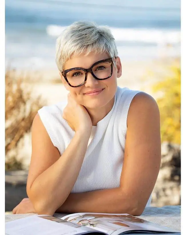 Alt view image 2 of 5 - Blue Planet Cat Eye Glasses for Women and Men - Nora Walnut Onyx Blue Light Blocking Glasses, Cat Eye Glasses Frames, Bluelight Blockers Computer Glasses, 2.25