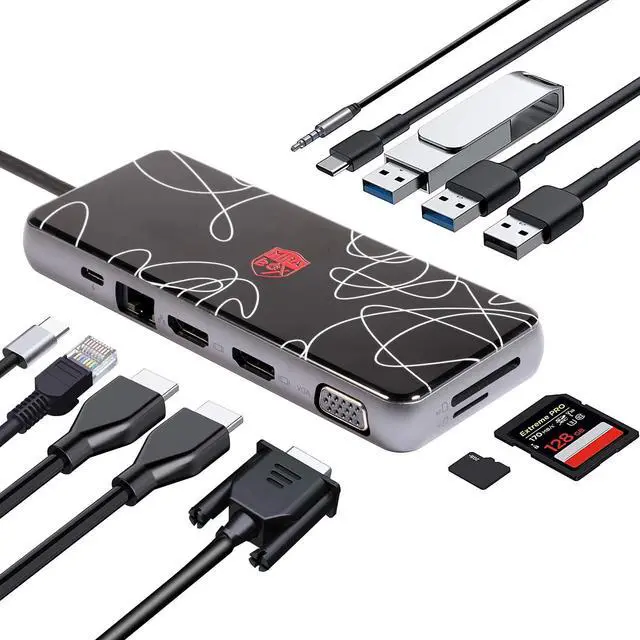 Alt view image 3 of 5 - Mirabox HSV3202 USB3.0 4K HDMI Video Capture Card + HSV1521 USB C Docking Station 12 in 1 Triple Display